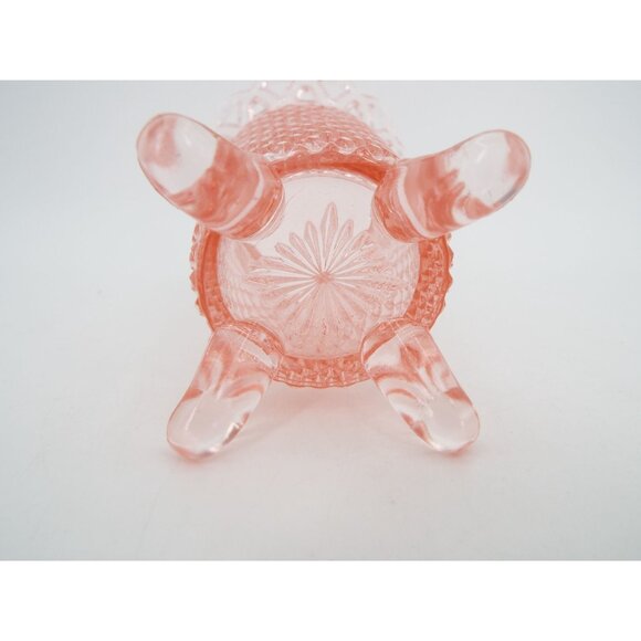 Vintage Imperial Glass Pink Diamond Point Lace Edge Vase - Picture 8 of 11